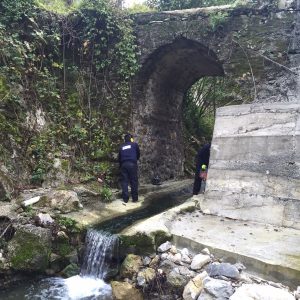 Consolidamento spalle ponte - Fase di foratura per resine espandenti 2