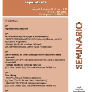 Locandina convegno - Consolidamento fondazioni