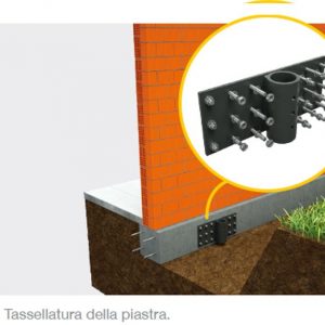 Piastra fissaggio pali precaricati per consolidamento fondamenta