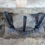 Pali precaricati per consolidamento porticato 4